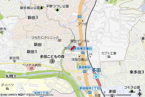 多田店付近の地図